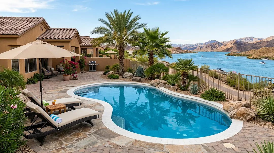 Fiberglass pool installation background