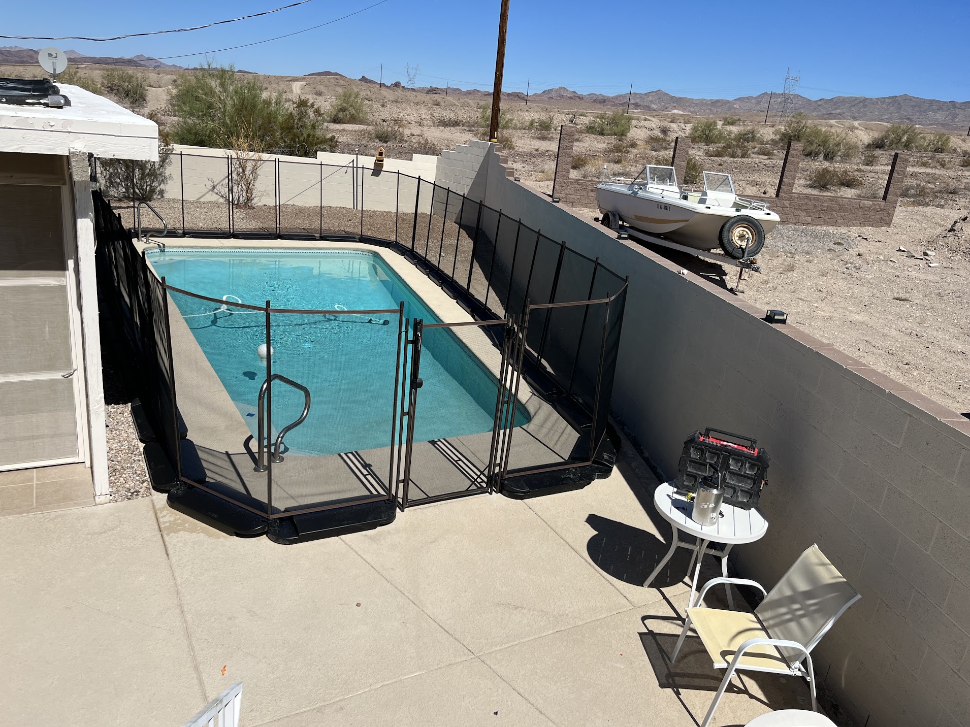 Residential pool with clear blue water